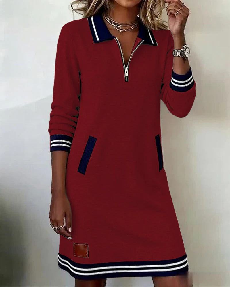 Thessalonica | Damen Kleid mit Reißverschluss und Taschen