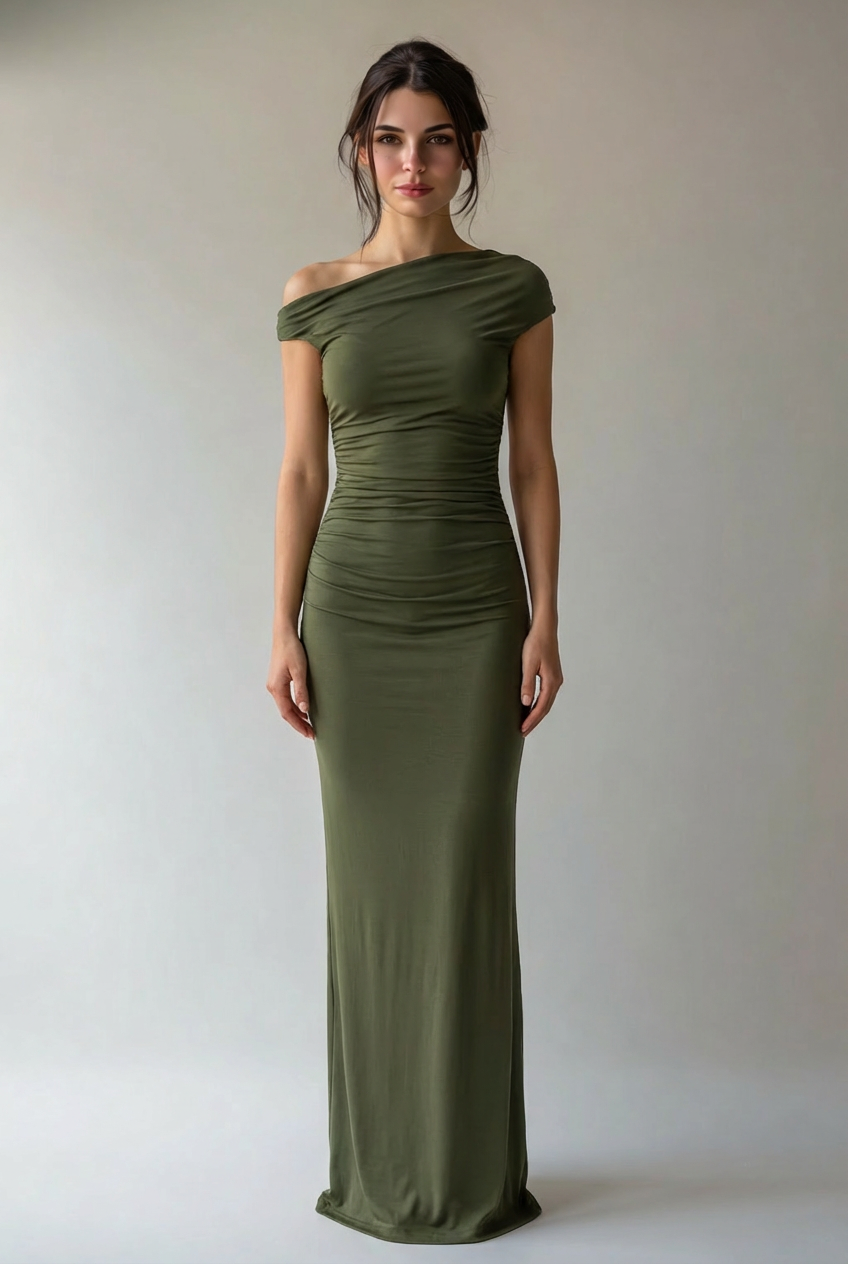 Alina | Damen Maxikleid Elegant Fließend Selbstbewusst