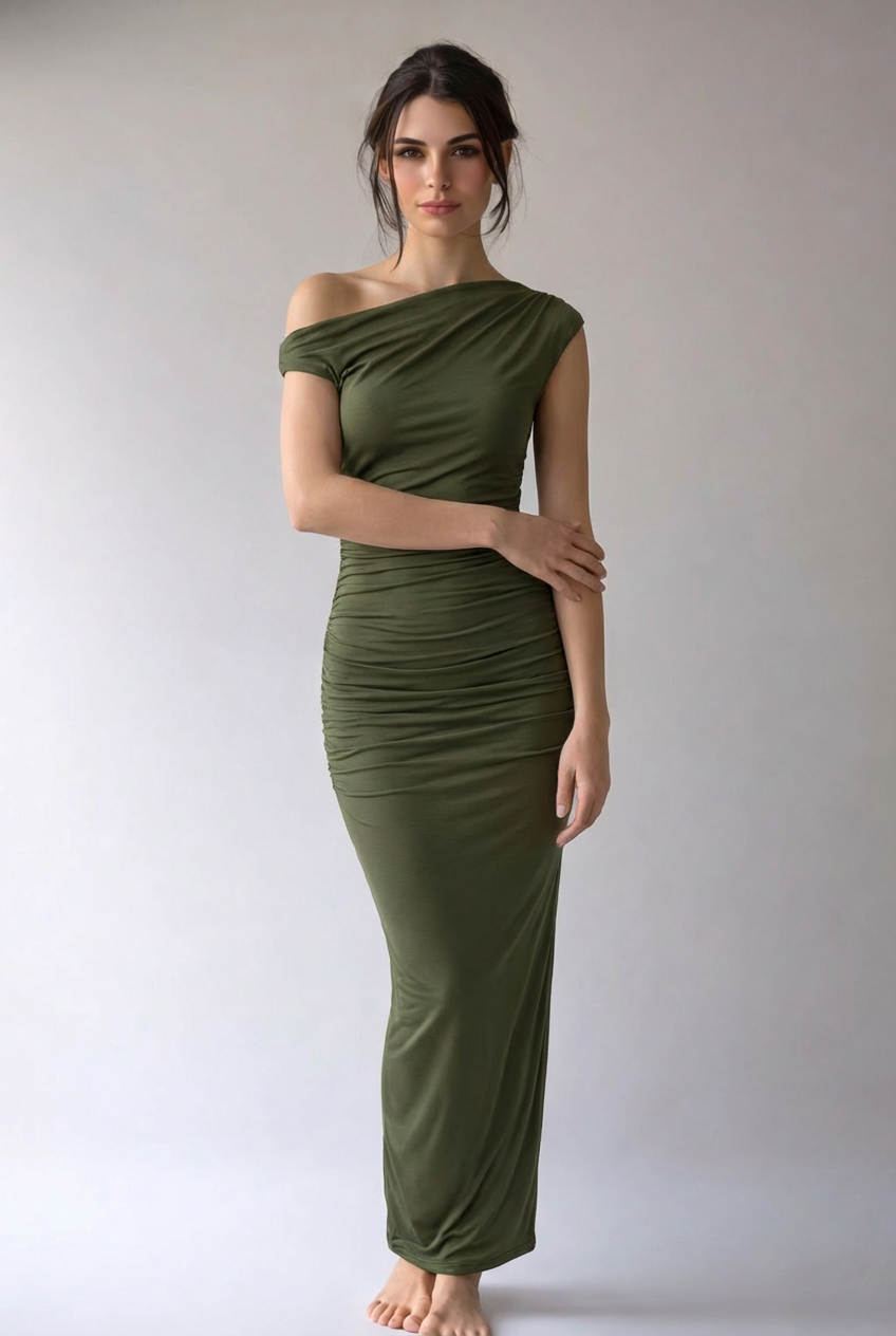 Alina | Damen Maxikleid Elegant Fließend Selbstbewusst
