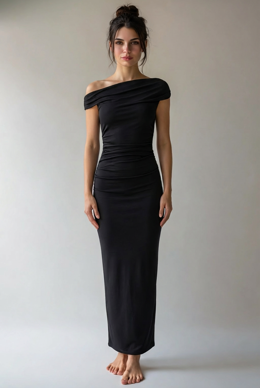 Alina | Damen Maxikleid Elegant Fließend Selbstbewusst