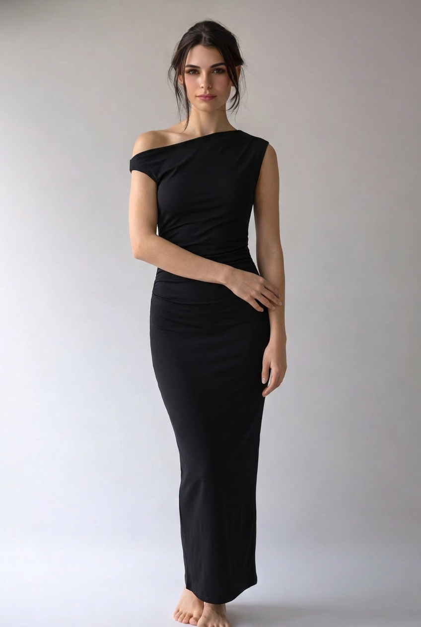 Alina | Damen Maxikleid Elegant Fließend Selbstbewusst