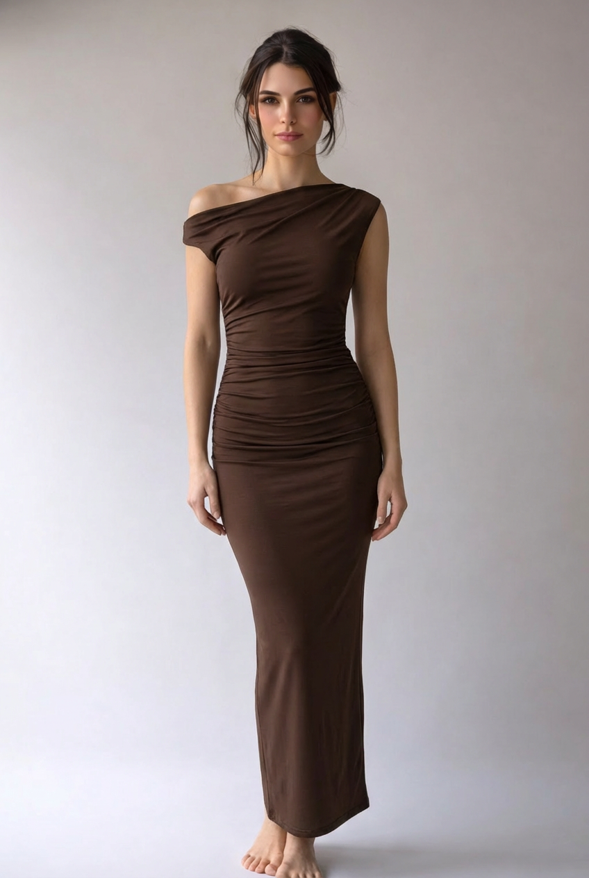 Alina | Damen Maxikleid Elegant Fließend Selbstbewusst