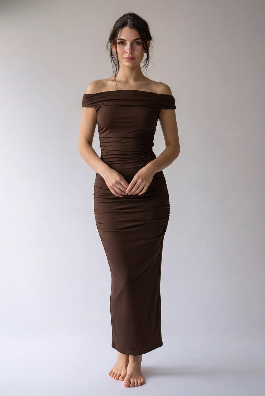 Alina | Damen Maxikleid Elegant Fließend Selbstbewusst