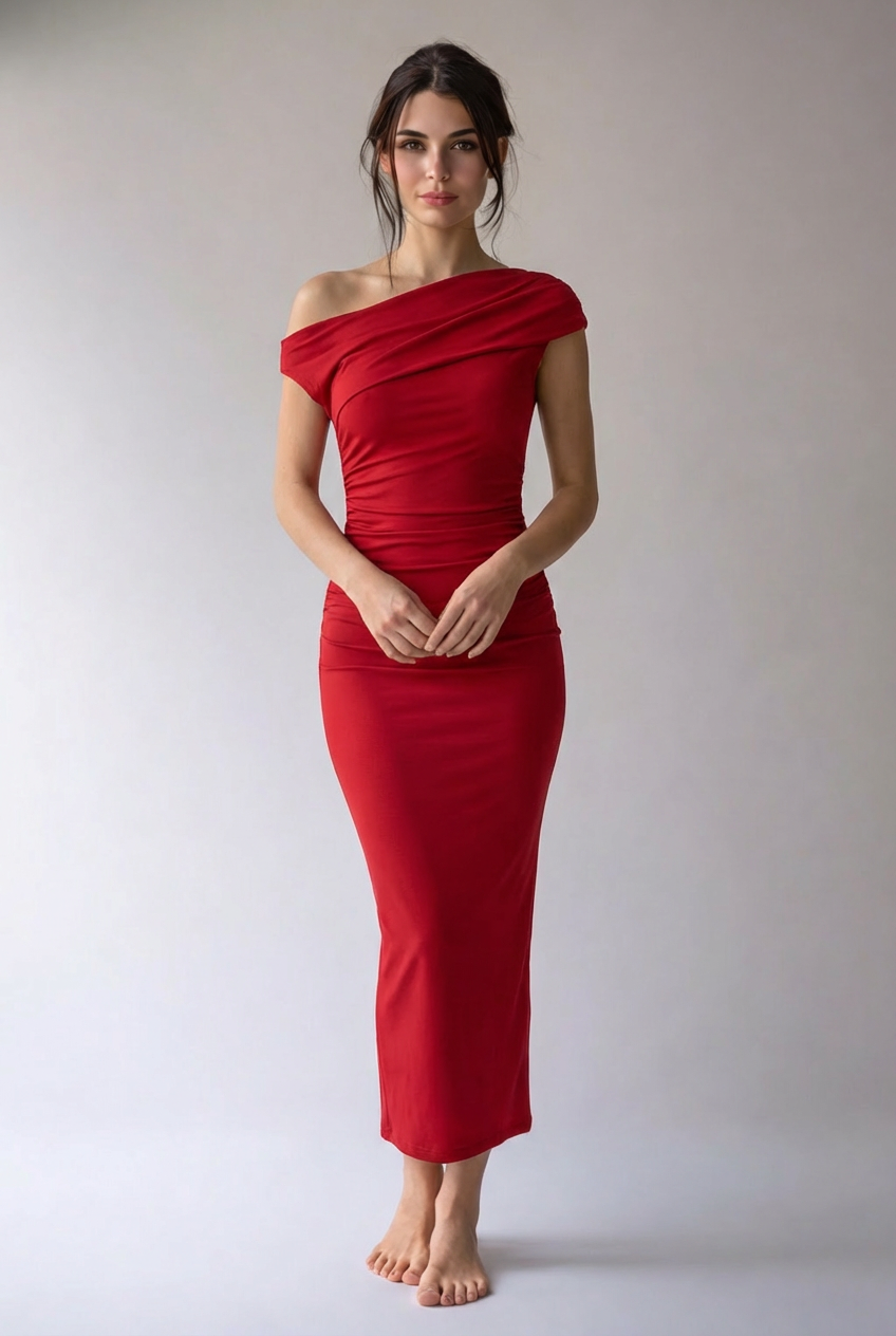 Alina | Damen Maxikleid Elegant Fließend Selbstbewusst