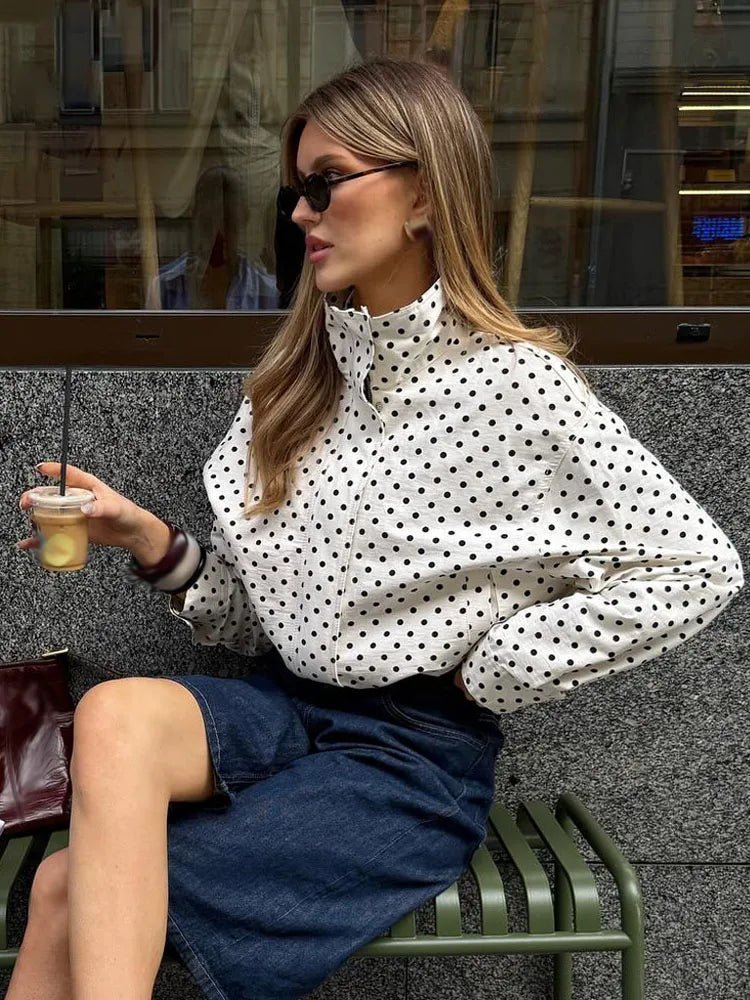Übergangsjacke Damen Polka-Dot