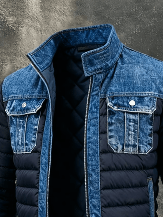 Übergangsjacke Herren Blau Gesteppt