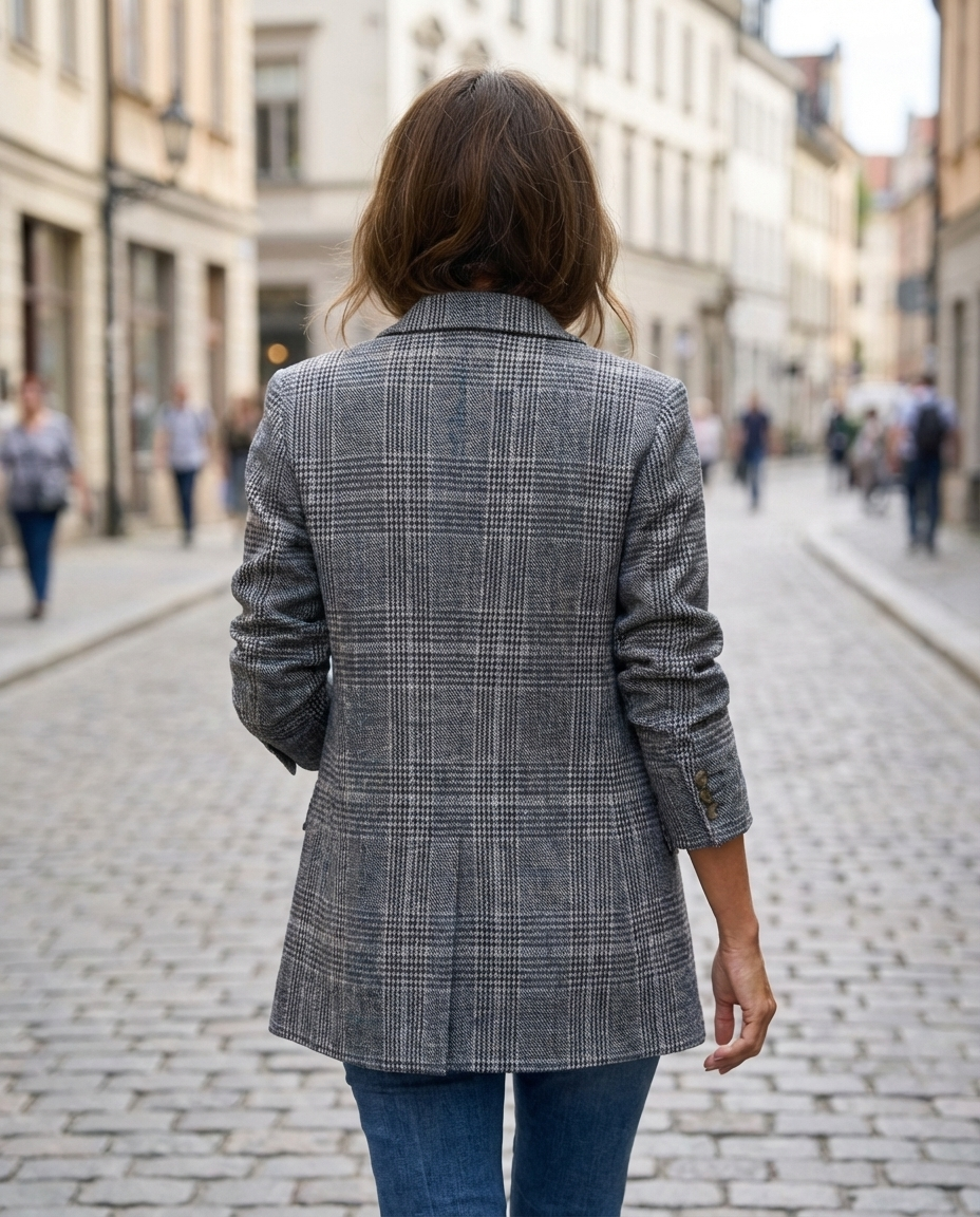 Basia – Stilvoller Winter Blazer Im Karomuster