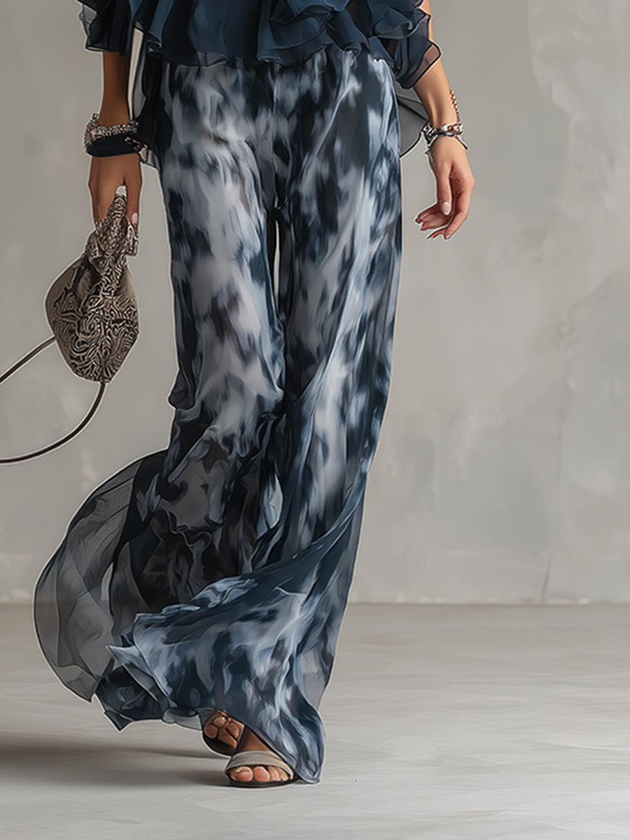 Viviana | Damen Neckholder Top mit Weiter Hose Set