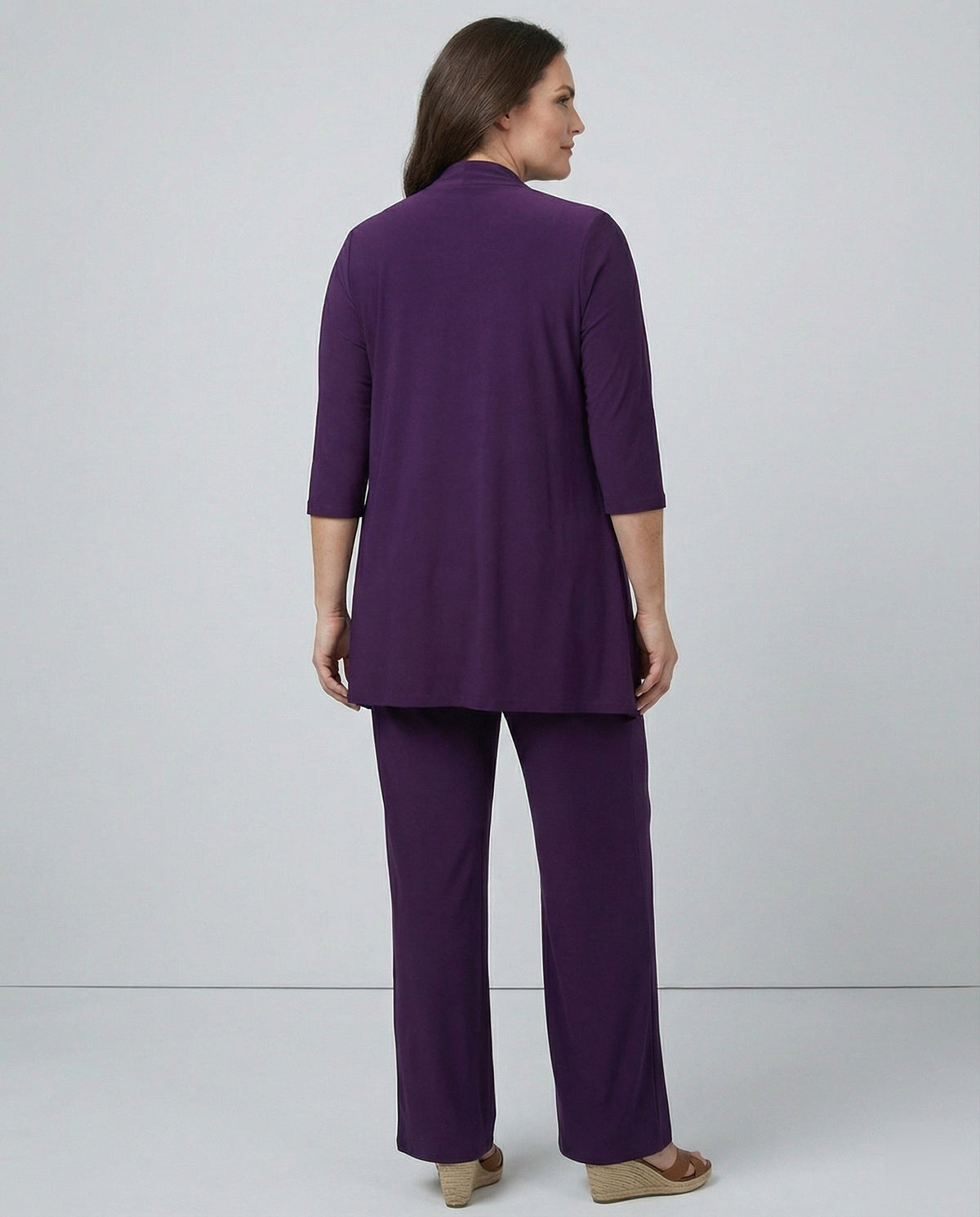 Wanda | Damen Dreiteiler Hosenanzug Set Weites Bein