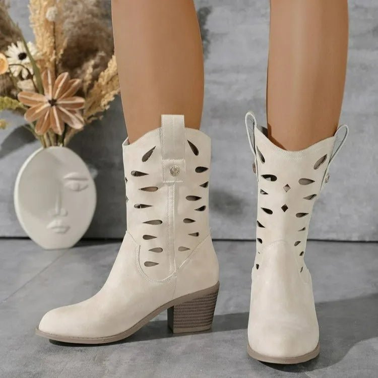 Western Stiefeletten Cutout Absatz