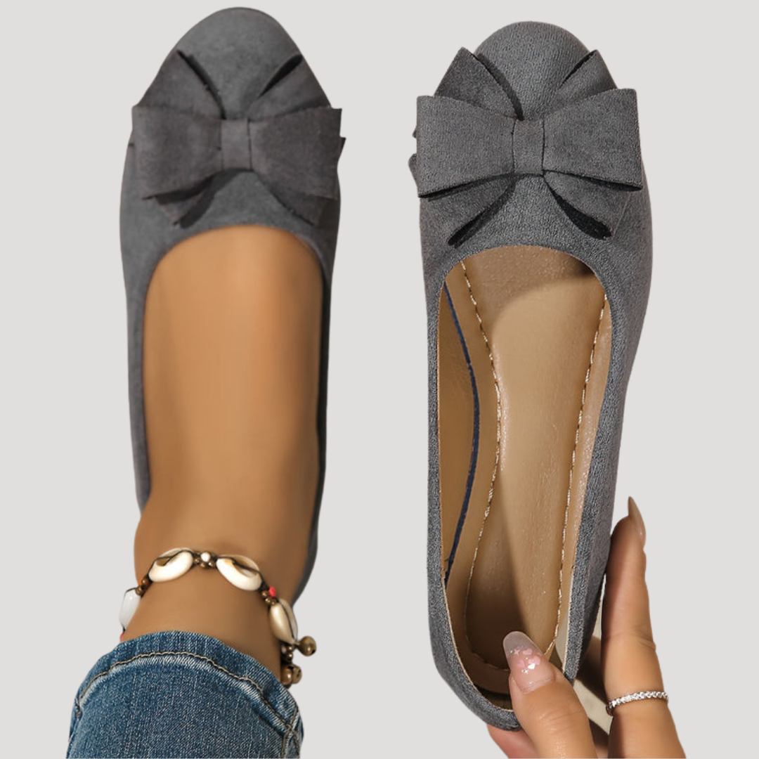 Wiktoria | Damen Keilabsatz Ballerinas mit Schleife