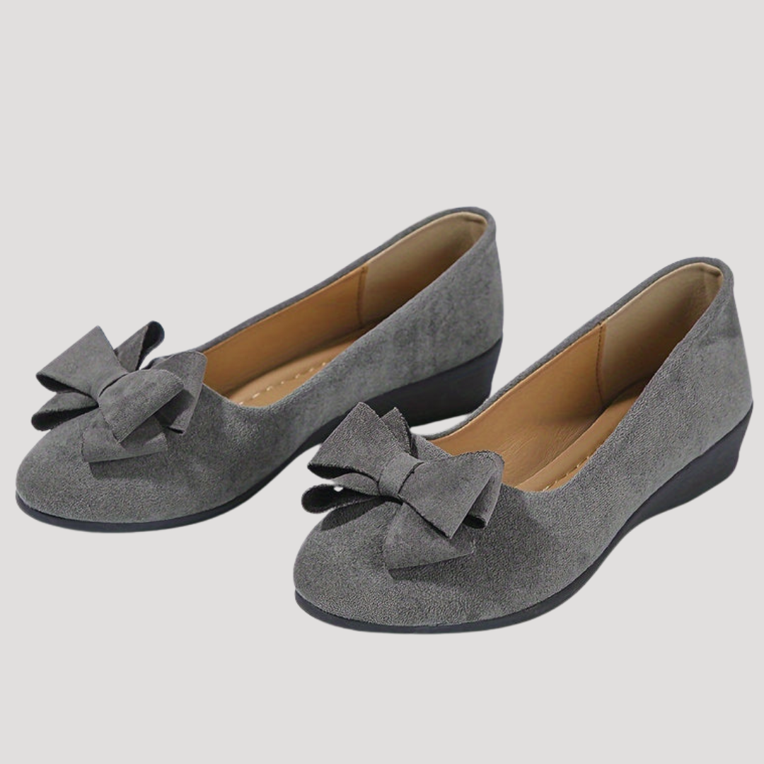 Wiktoria | Damen Keilabsatz Ballerinas mit Schleife