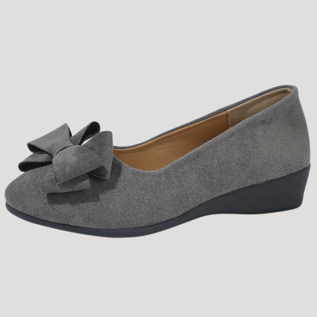 Wiktoria | Damen Keilabsatz Ballerinas mit Schleife