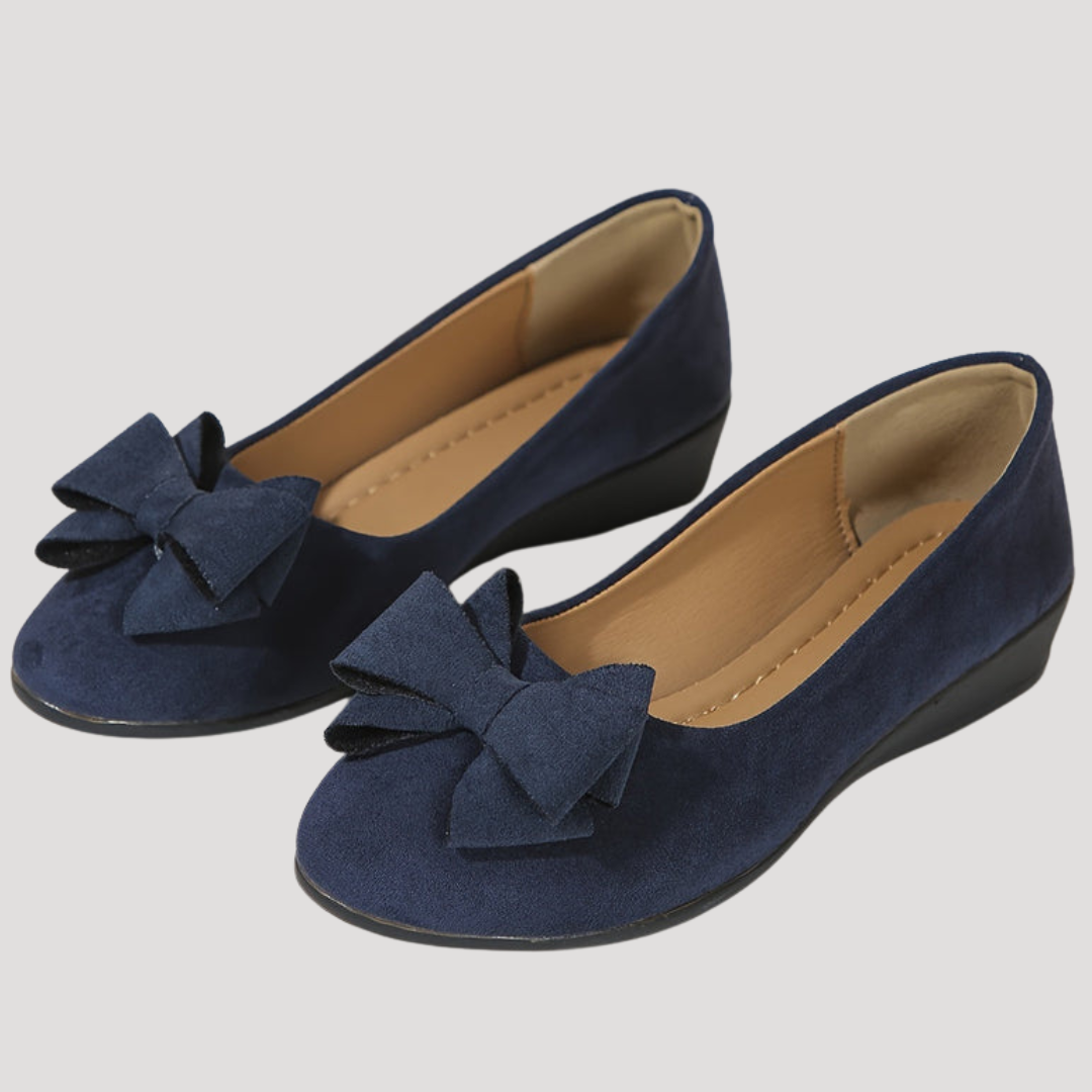 Wiktoria | Damen Keilabsatz Ballerinas mit Schleife