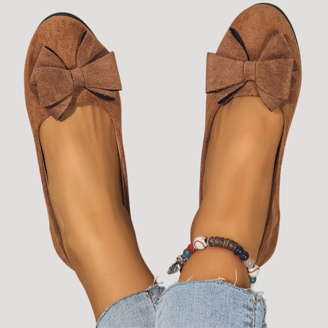 Wiktoria | Damen Keilabsatz Ballerinas mit Schleife