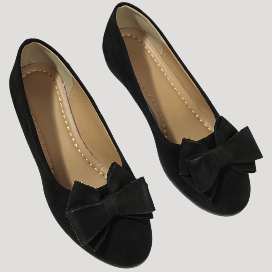 Wiktoria | Damen Keilabsatz Ballerinas mit Schleife