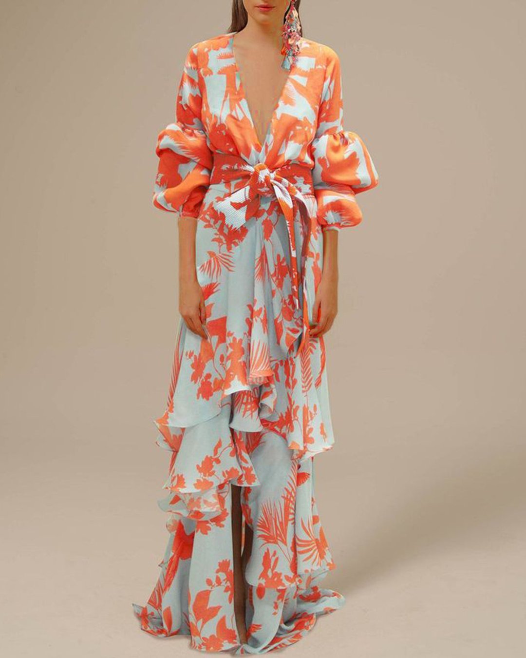Willa | Damen Blumen Wickelkleid Maxi