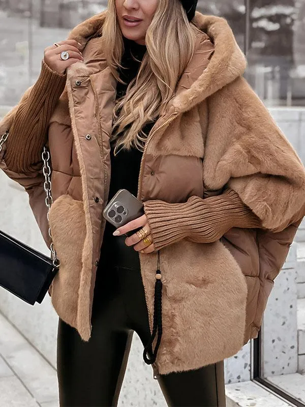 Winterjacke Damen Oversized mit Teddyfutter