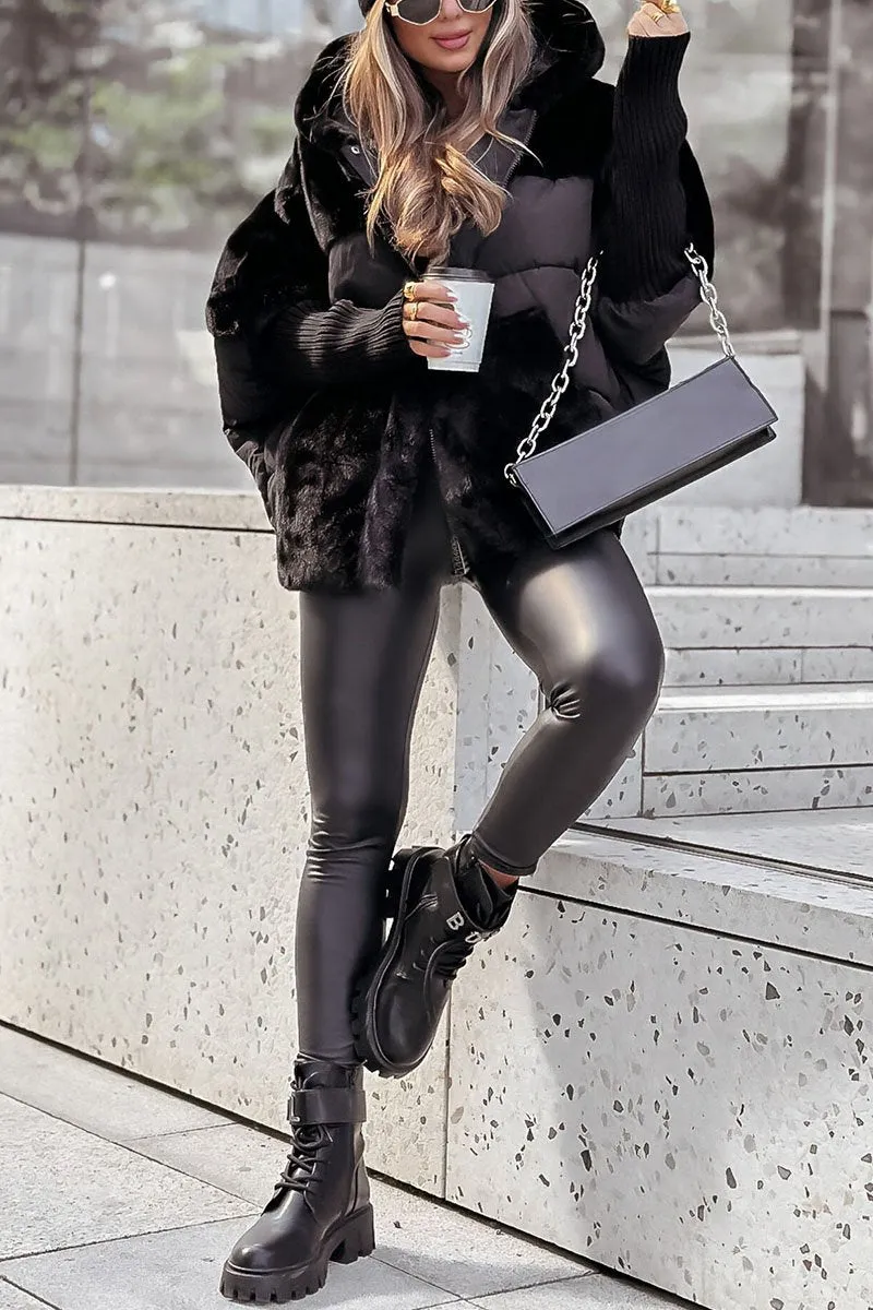 Winterjacke Damen Oversized mit Teddyfutter