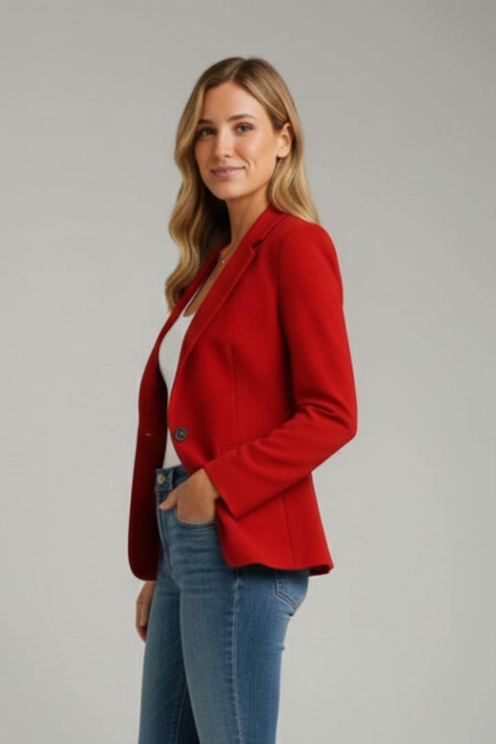Xenia | Damen Roter Blazer mit Kerbe Revers