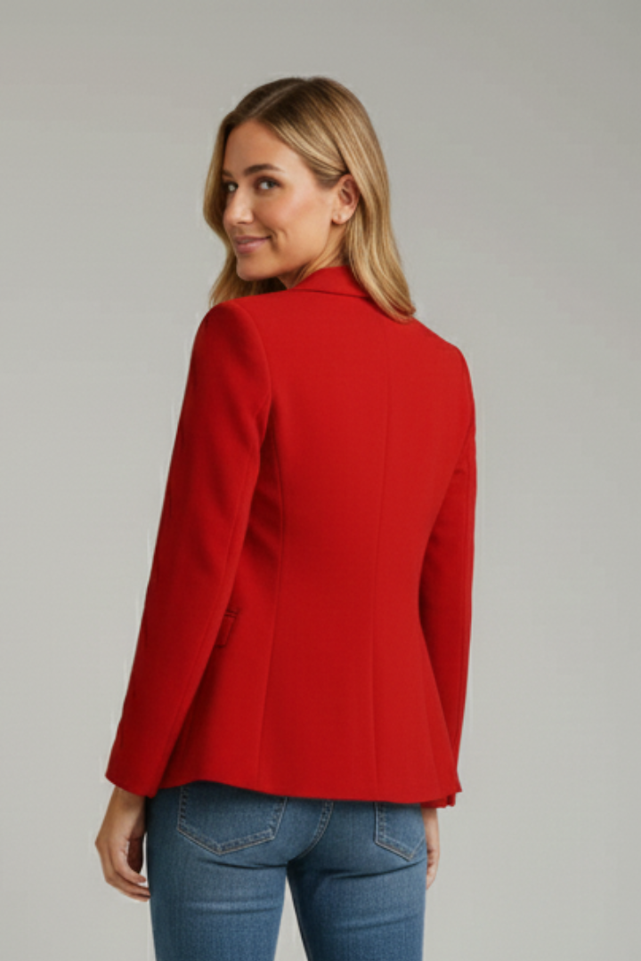 Xenia | Damen Roter Blazer mit Kerbe Revers